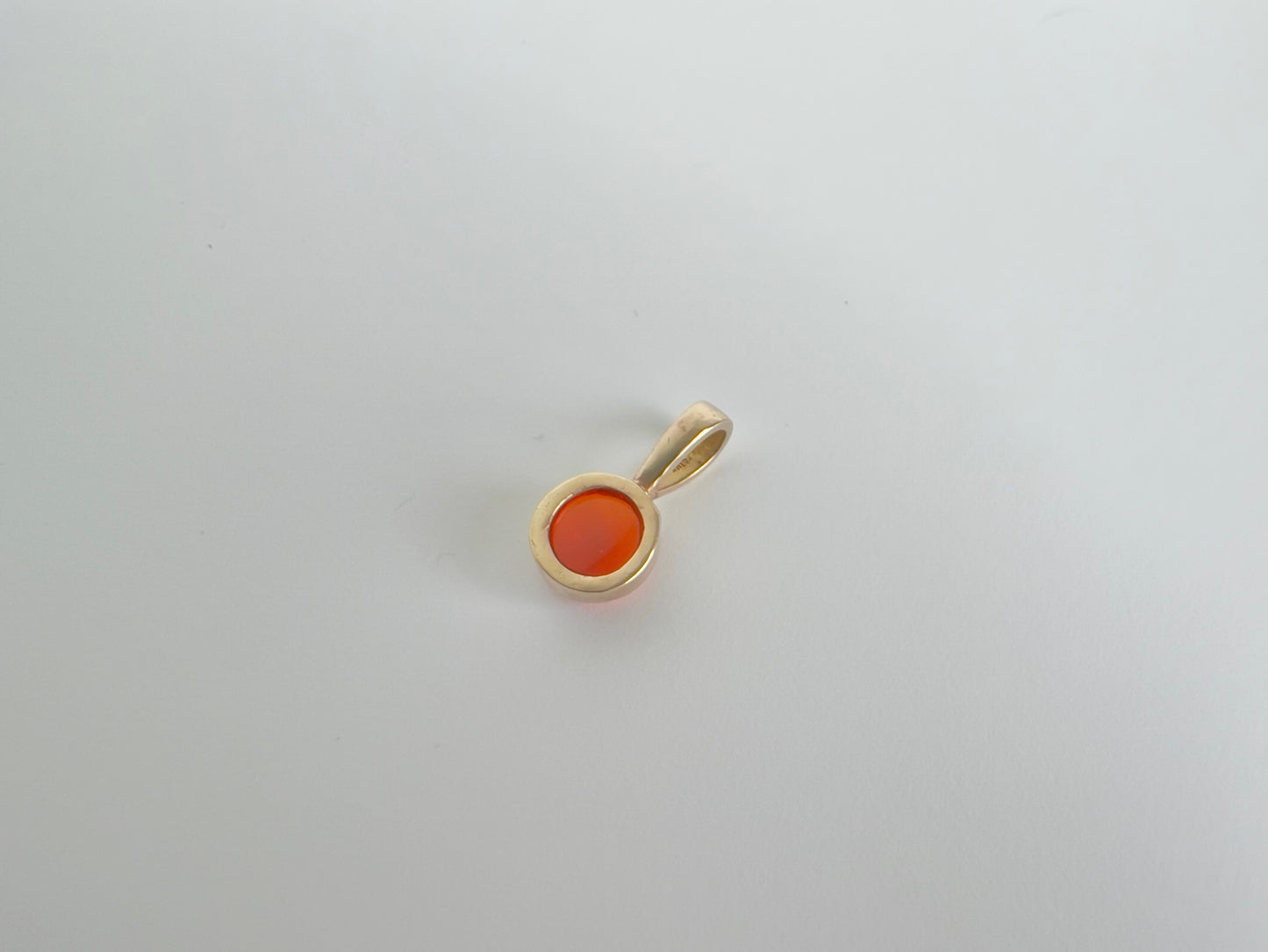 14K Gold Mexican Fire Opal Pendant