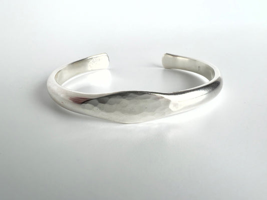 Hammered ‘Top’  Sterling Silver Cuff