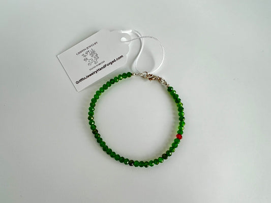 Natural Green Chrome Diopside Bracelet