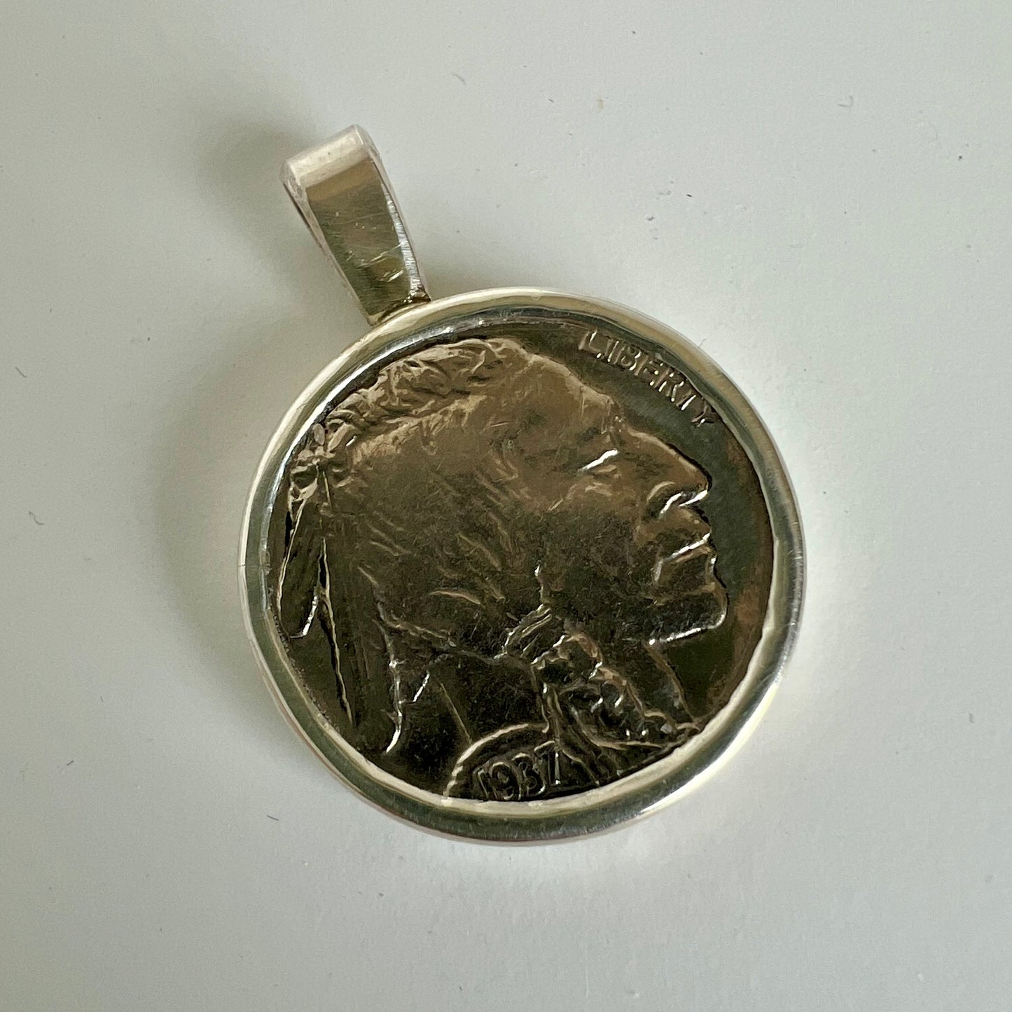1937 Buffalo Nickel Coin Pendant / Key Chain