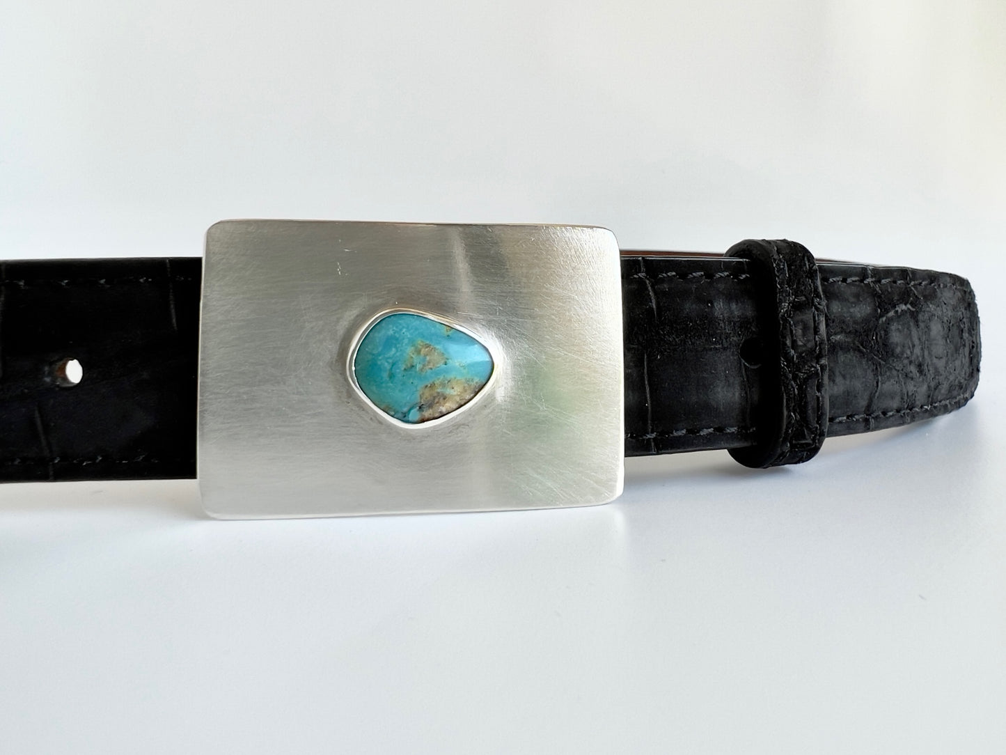 Turquoise Sterling Silver Belt Buckle