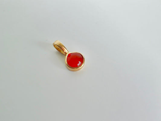 14K Gold Mexican Fire Opal Pendant