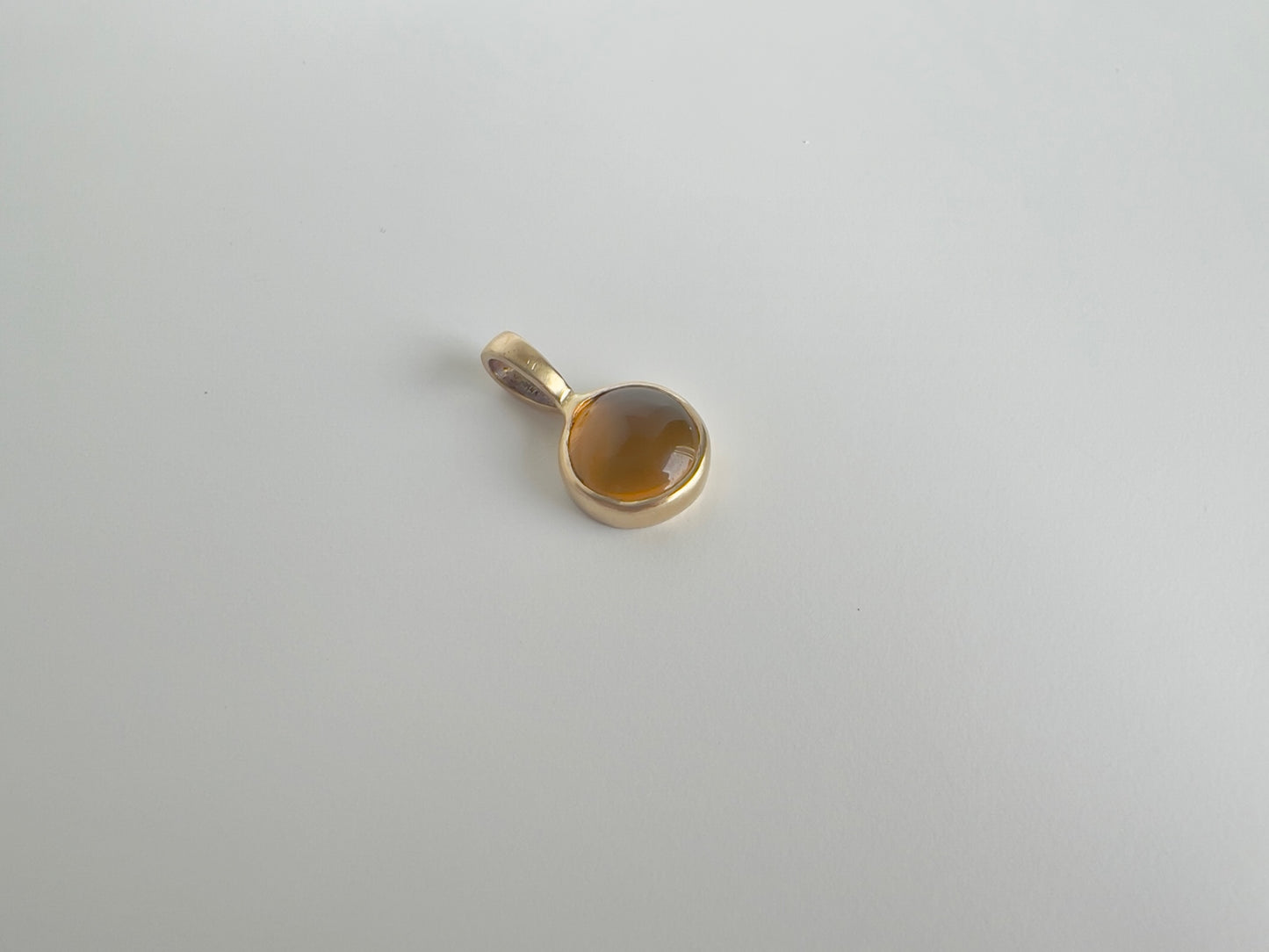 14K Gold Madeira Citrine Pendant