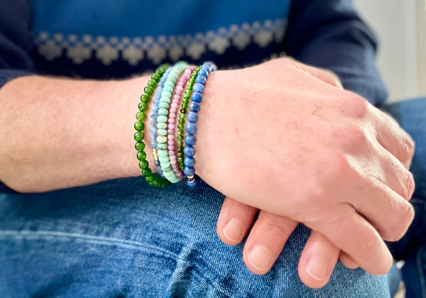 Natural Green Chrome Diopside Bracelet