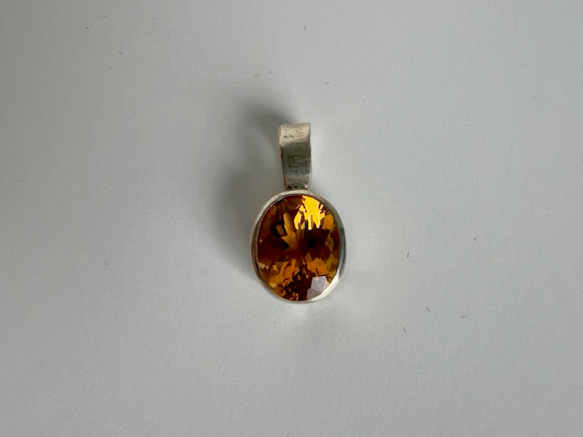 Madeira Citrine Sterling Silver Pendant